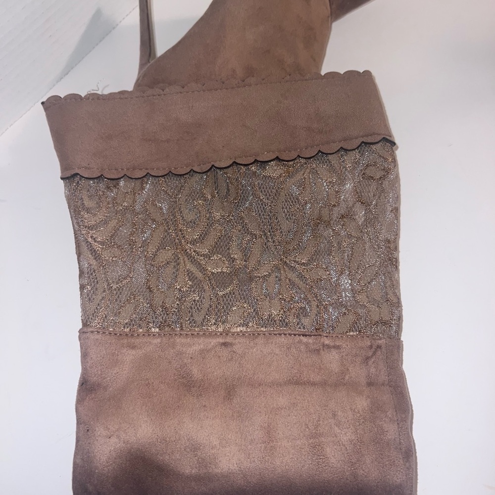 Over-the-Knee Stiletto Boots in Taupe - Picture 3 of 8